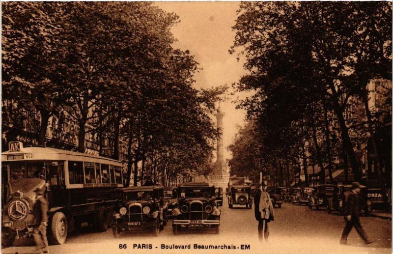 Carte postale ancienne Paris (11e) Boulevard Beaumarchais à Paris 11e