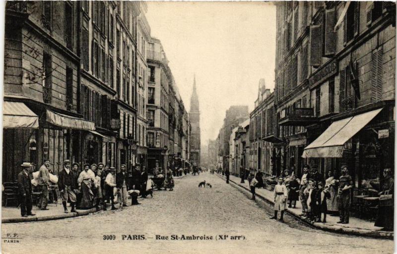 Carte postale ancienne Paris (11e) Rue Saint-Ambroise. à Paris 11e
