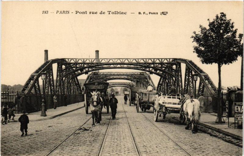 Carte postale ancienne Paris (13e) Pont de rue de Tolbiac. à Paris 13e