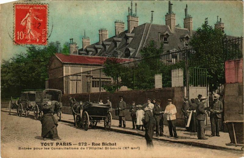 Carte postale ancienne Tout Paris 10e 272 Rue Bichat. Hopital Saint-Louis F. Fleury à Paris 10e