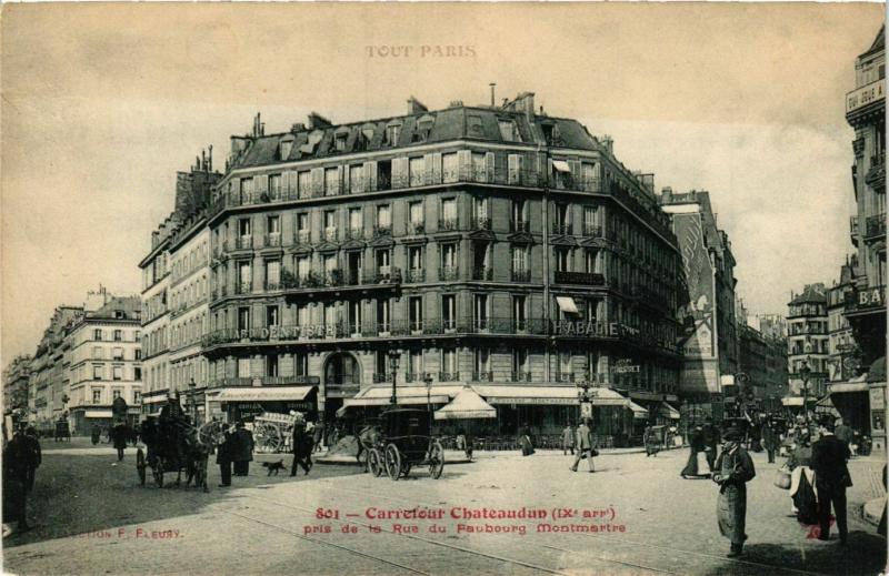 Carte postale ancienne Tout Paris 9e 801 Carrefour Chateaudun. Rue du Fb Montmartre à Paris 9e
