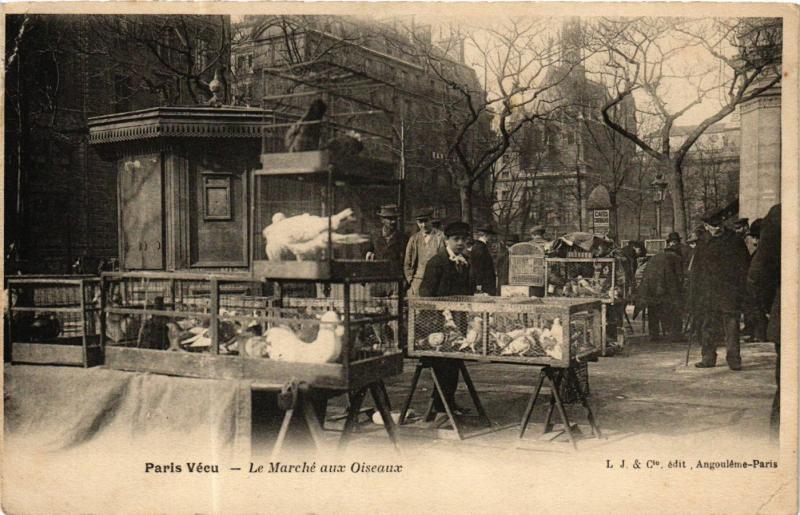 Carte postale ancienne Paris Vecu. La Marche aux oiseaux