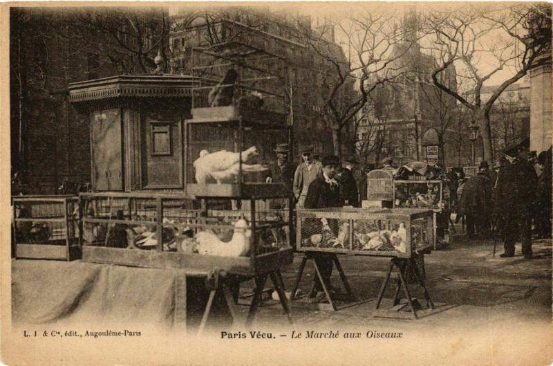 Carte postale ancienne Paris Vecu. Le Marche aux Oiseaux