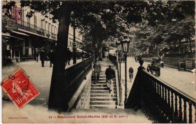Carte postale ancienne Tout Paris - 57 - Boulevard Saint-Martin 3e et 10e
