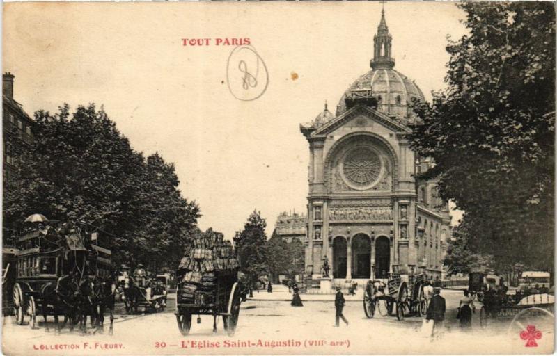Carte postale ancienne Tout Paris - 30 - L'Eglise Saint-Auguste, 8e