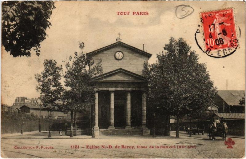 Carte postale ancienne Eglise Notre-Dame de Bercy, Place de la Nativité à Paris 12e