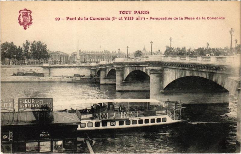 Carte postale ancienne Tout Paris - 99 - Pont de la Concorde, 1e et 8e