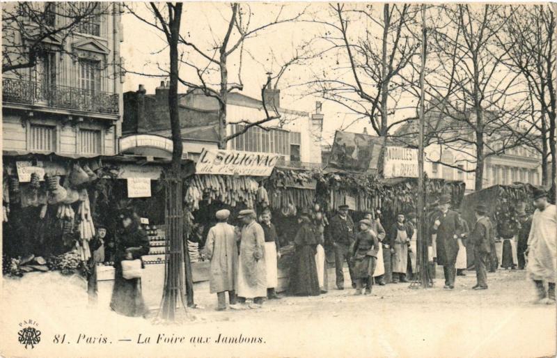 Carte postale ancienne Paris - La Foire aux Jambons à Paris 11e