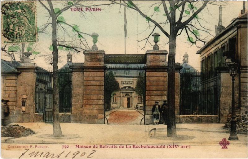 Carte postale ancienne Maison de Retraite de La Rochefoucauld à Paris 14e