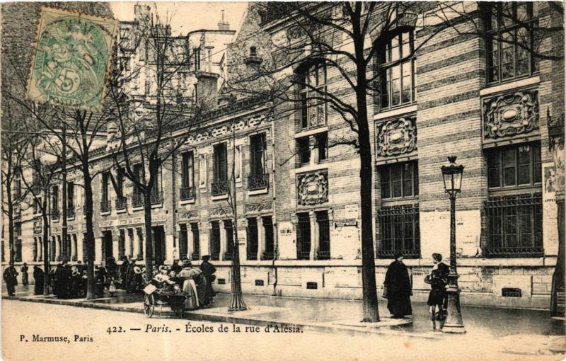 Carte postale ancienne Ecoles de la Rue d'Alésia à Paris 14e