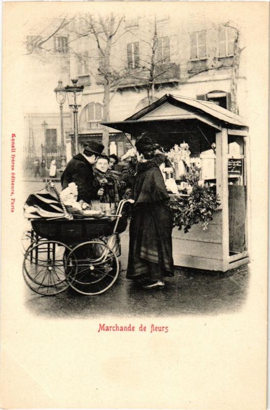 Carte postale ancienne Paris - Marchande de fleurs à Paris