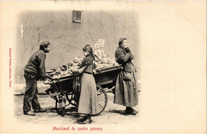 Carte postale ancienne Paris - Marchand de quatre saisons à Paris