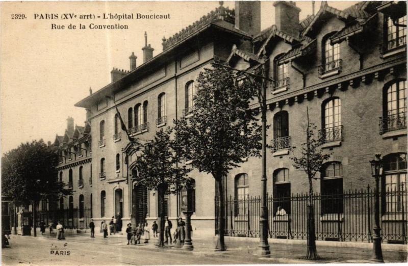Carte postale ancienne L'hôpital Boucicaut - Rue de la Convention à Paris 15e