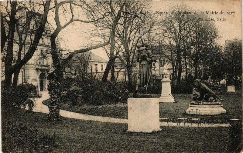 Carte postale ancienne Paris 14e Sqaure de la Place de la Mairie du XIVe P. Marmuse à Paris 14e