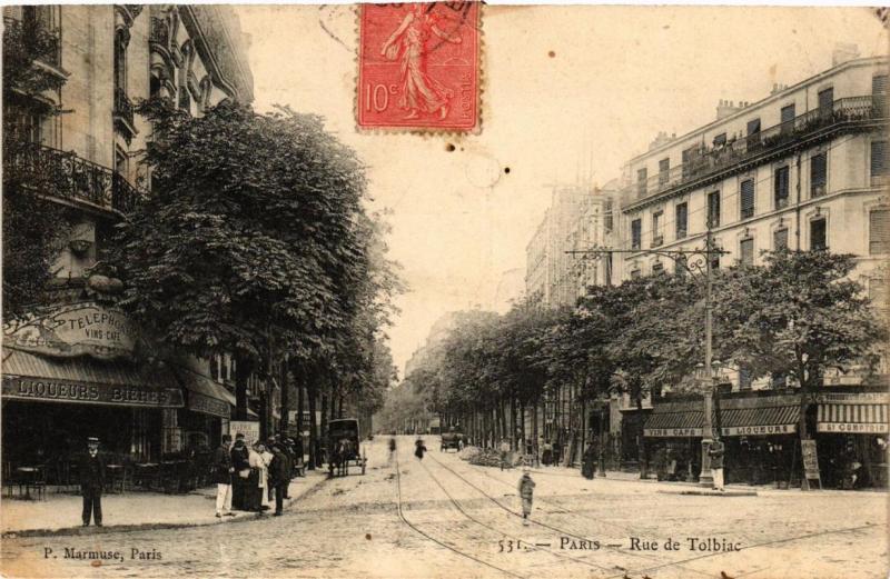 Carte postale ancienne Paris 13e Rue de Tolbiac. P. Marmuse à Paris 13e