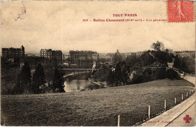 Carte postale ancienne Buttes-Chaumont - Vue générale à Paris 19e