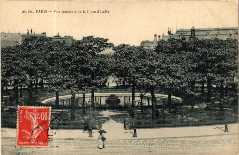 Carte postale ancienne Vue Générale de la Place d'Italie à Paris 13e