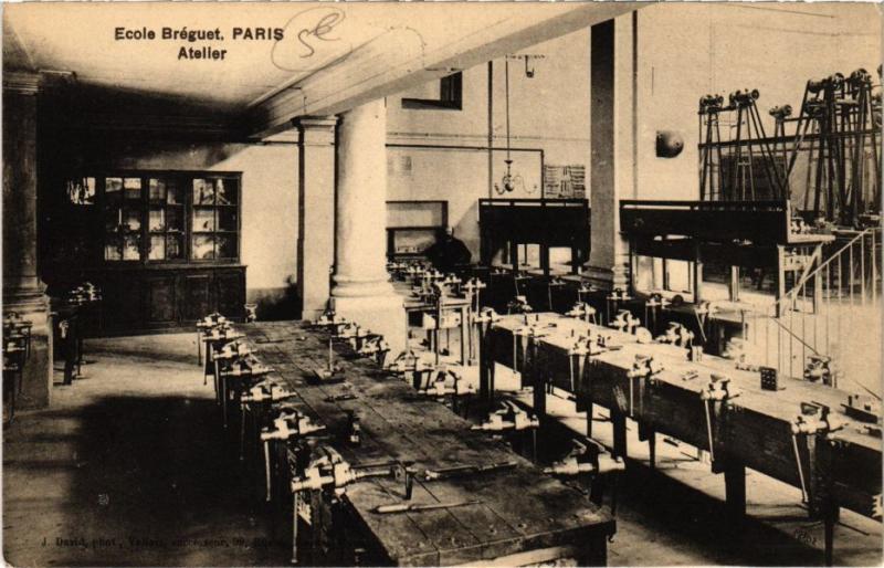 Carte postale ancienne Ecole Bréguet - Atelier à Paris 15e