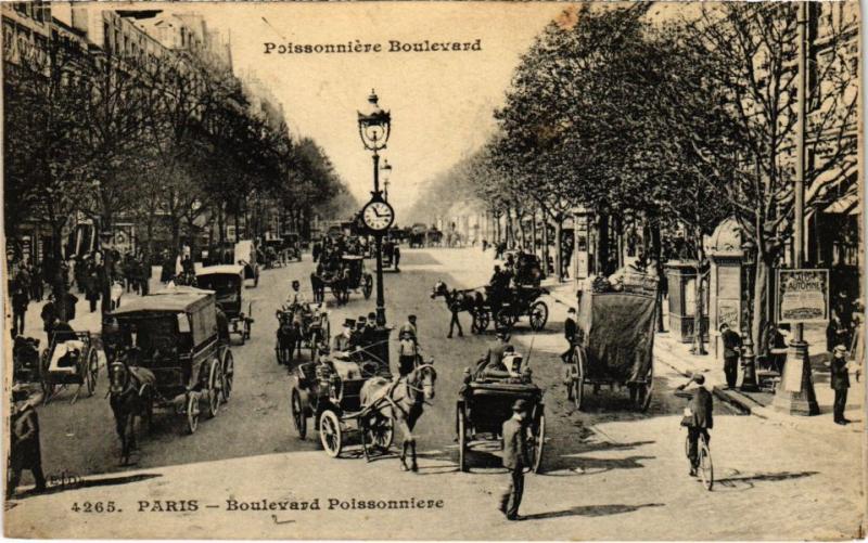 Carte postale ancienne Paris 9e - Boulevard Poissonniére à Paris 9e