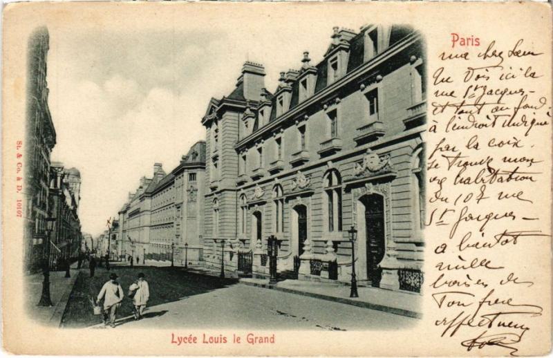 Carte postale ancienne Paris 5e - Lycée Louis le Grand à Paris 5e
