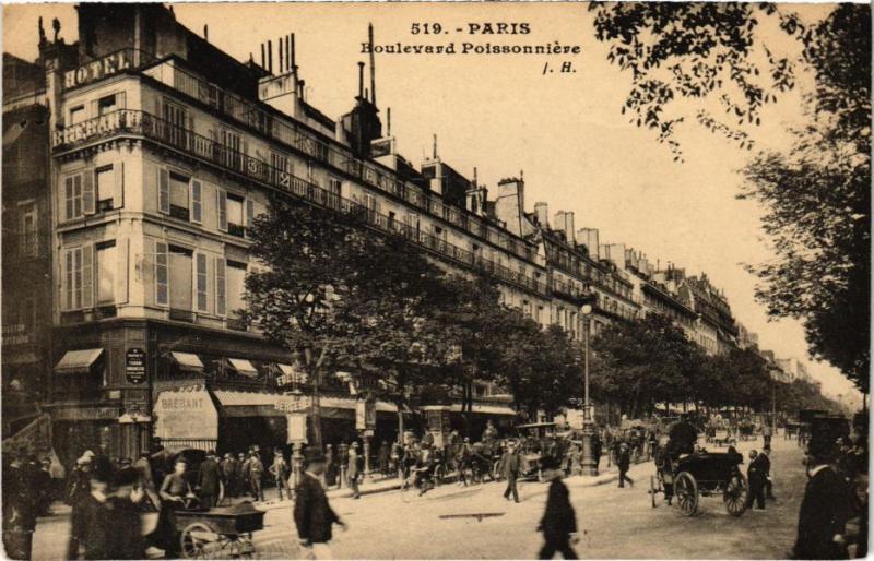 Carte postale ancienne Paris 9e - Boulevard Poissonniére à Paris 9e