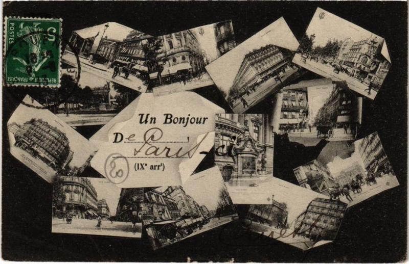 Carte postale ancienne Paris 9e - Un Bonjour de Paris à Paris 9e