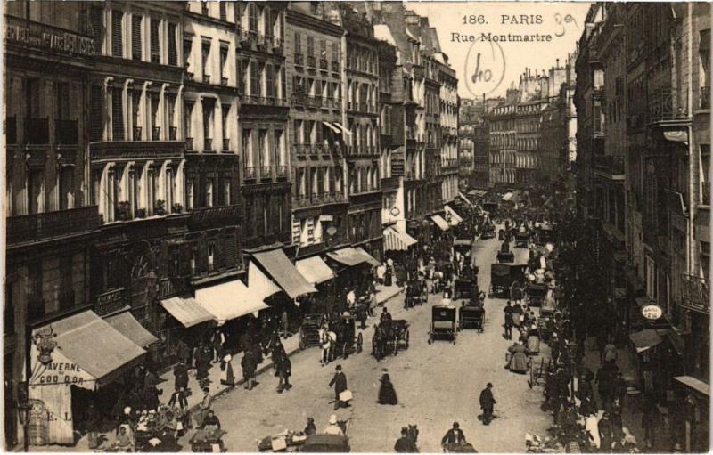 Carte postale ancienne Paris 9e - Rue Montmartre à Paris 9e