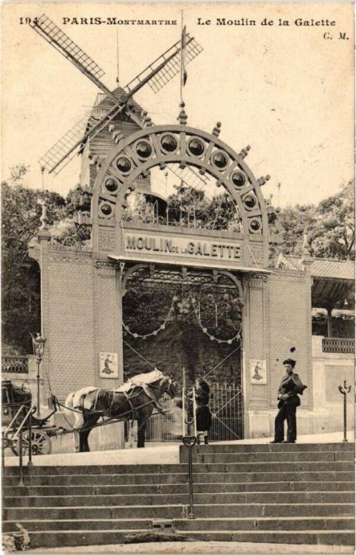Carte postale ancienne Montmartre - Le Moulin de la Galette à Paris 18e