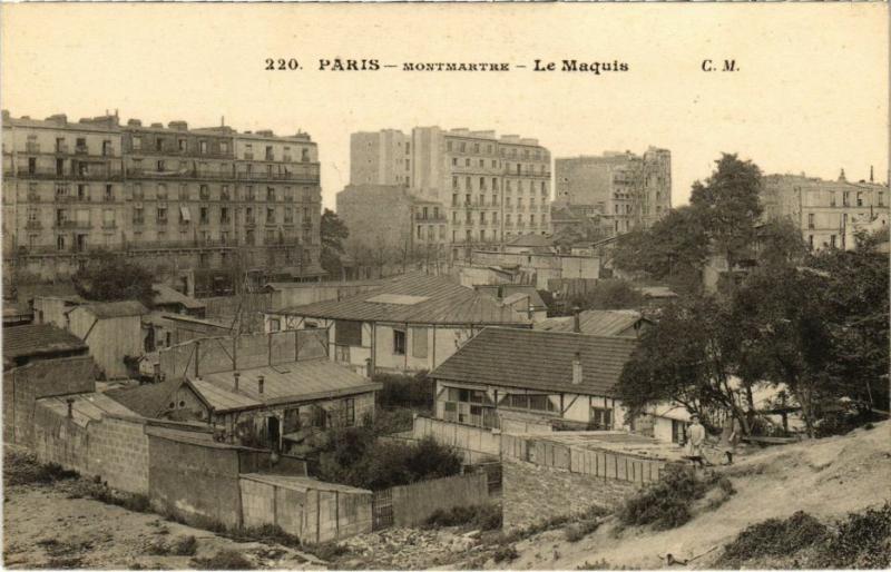 Carte postale ancienne Montmartre - Le Maquis à Paris 18e
