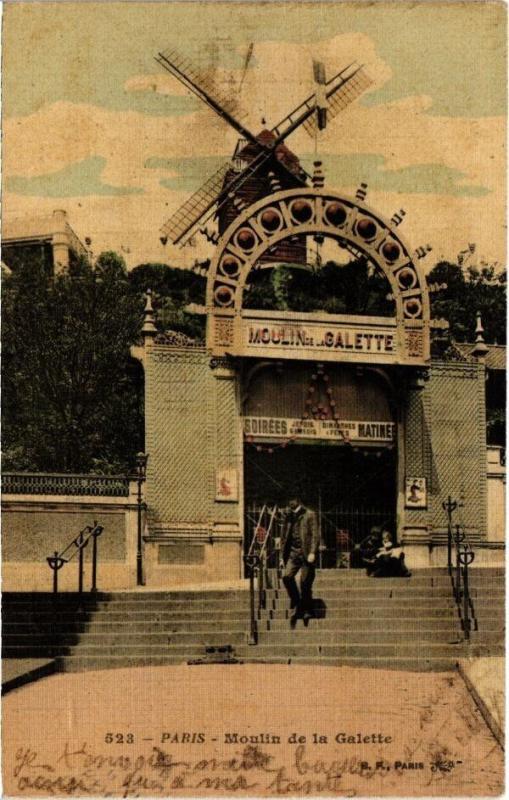 Carte postale ancienne Moulin de la Galette à Paris 18e