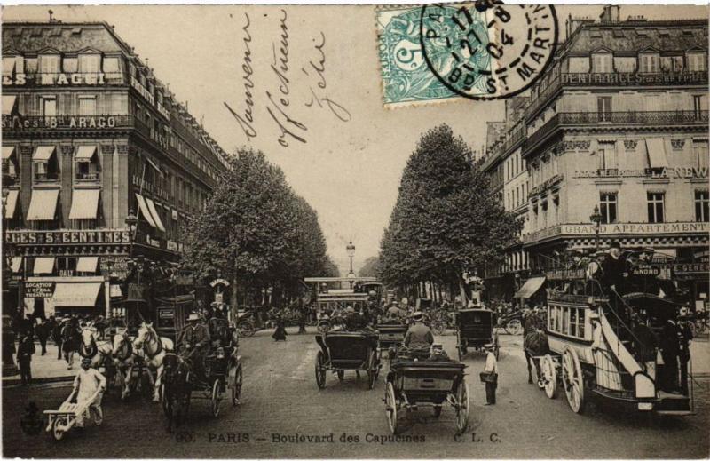Carte postale ancienne Paris 9e - Boulevard des Capucines à Paris 9e