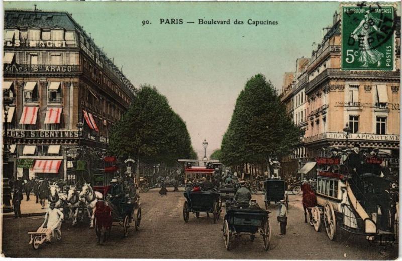 Carte postale ancienne Paris 9e - Boulevard des Capucines à Paris 9e