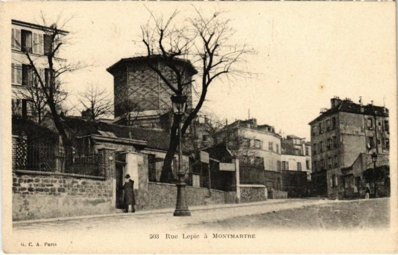 Carte postale ancienne Rue Lepic à Montmartre à Paris 18e