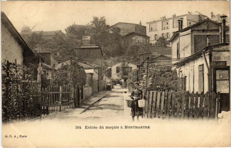 Carte postale ancienne Entrée du maquis à Montmartre à Paris 18e
