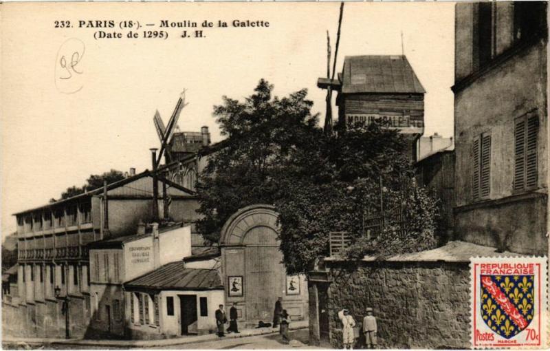 Carte postale ancienne Moulin de la Galette à Paris 18e