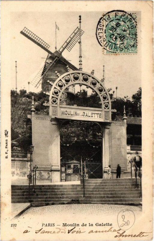 Carte postale ancienne Moulin de la Galette à Paris 18e
