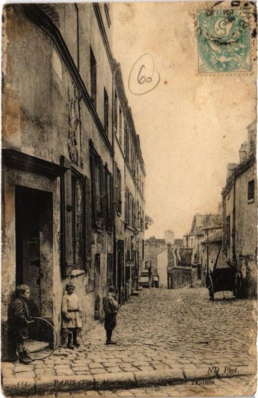 Carte postale ancienne L'Impasse Trainée à Paris 18e