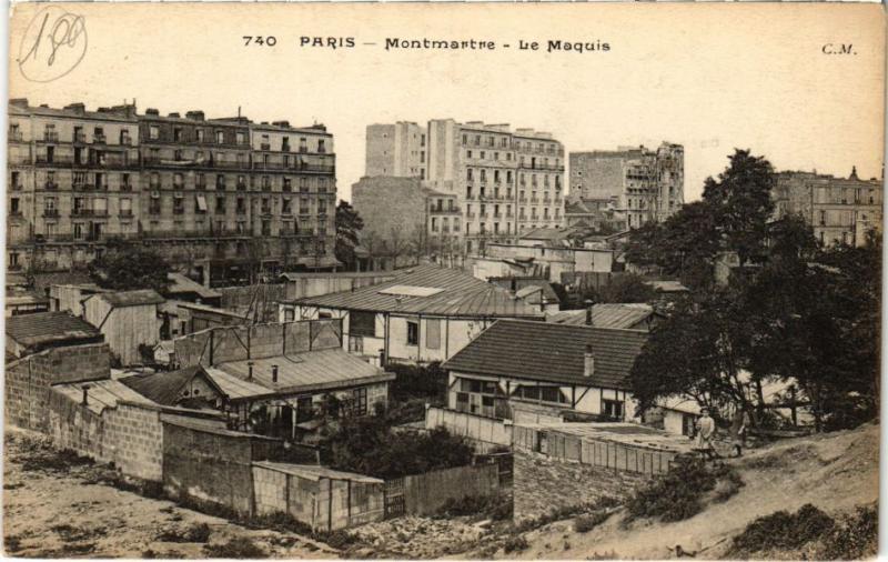 Carte postale ancienne Montmartre - Le Maquis à Paris 18e