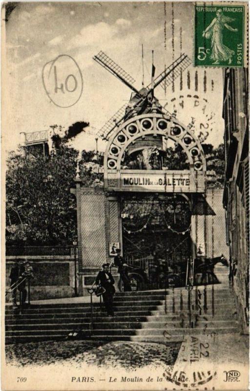 Carte postale ancienne Le Moulin de la Galette à Paris 18e
