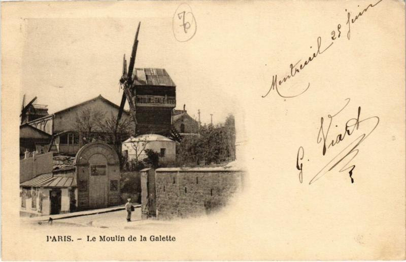 Carte postale ancienne Le Moulin De La Galette à Paris 18e