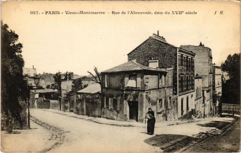 Carte postale ancienne Vieux Montmartre - Rue de l'Abreuvoir à Paris 18e