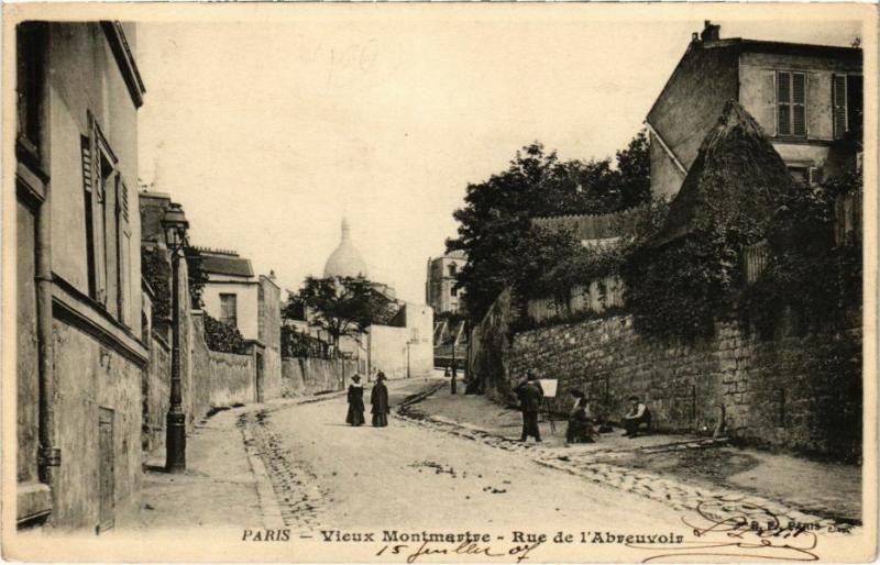 Carte postale ancienne Vieux Montmartre - Rue de l'Abreuvoir à Paris 18e