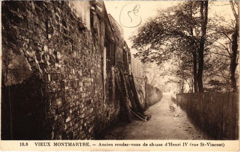 Carte postale ancienne Vieux Montmartre - Ancien rendez-vous de chasse d'Henri IV (rue Saint-Vincent) à Paris 18e