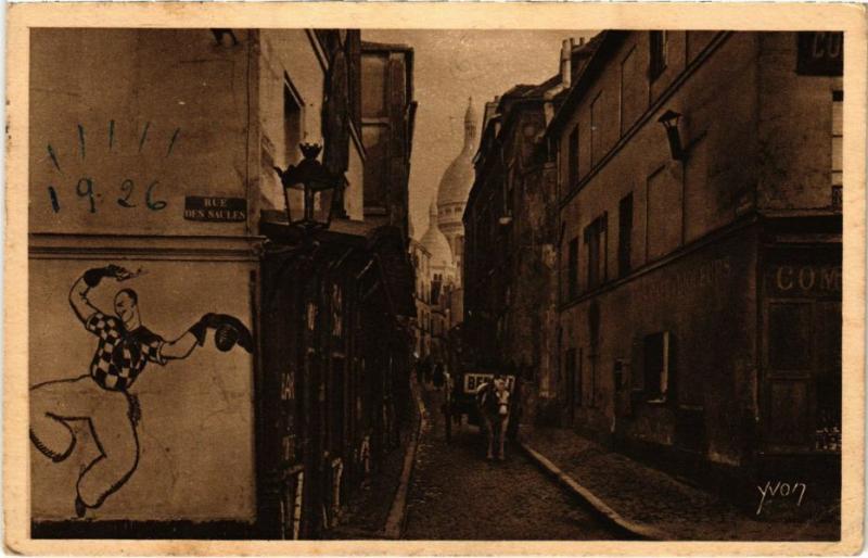 Carte postale ancienne Montmartre - La Rue Saint-Rustique à Paris 18e
