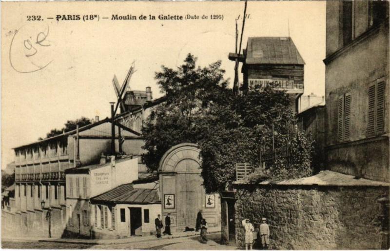Carte postale ancienne Montmartre - Le Moulin de la Galette à Paris 18e