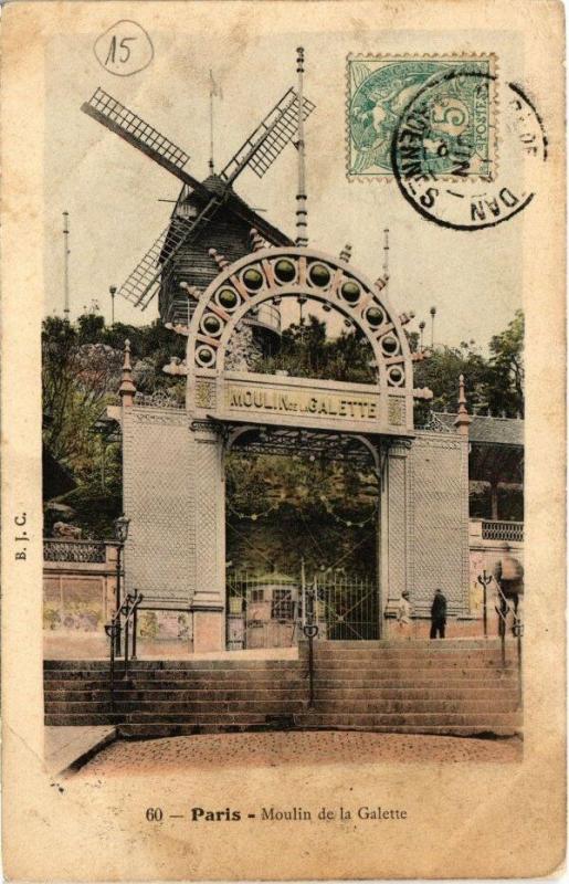 Carte postale ancienne Moulin de la Galette à Paris 18e