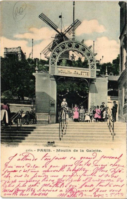 Carte postale ancienne Moulin de la Galette à Paris 18e