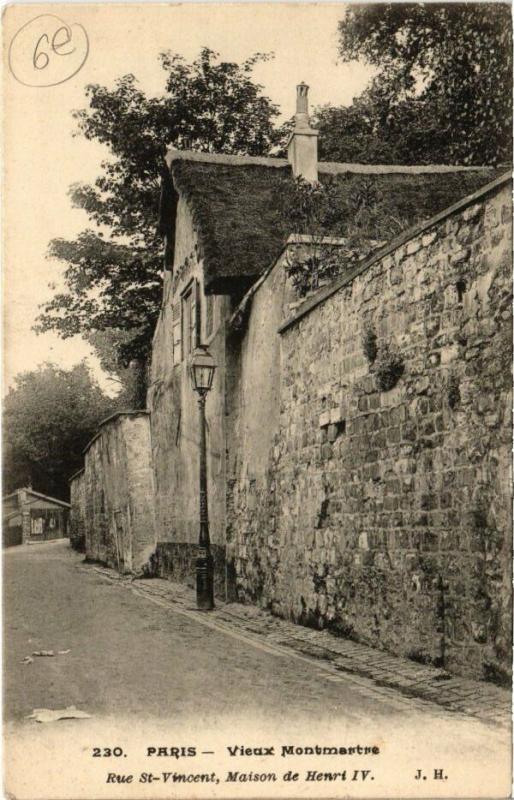 Carte postale ancienne Vieux Montmartre - Rue Saint-Vincent - Maison de Henri IV à Paris 18e