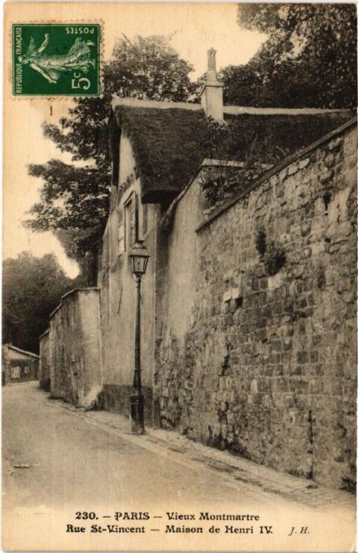 Carte postale ancienne Vieux Montmartre - Rue Saint-Vincent - Maison de Henri IV à Paris 18e