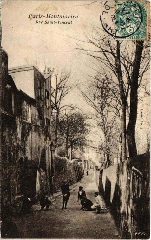 Carte postale ancienne Montmartre - Rue Saint-Vincent à Paris 18e